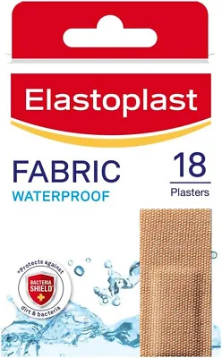 Elastoplast Waterproof Fabric Plaster Strips 18 Pieces Large Pack • £3.54