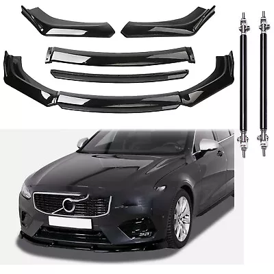 Front Bumper Lip Spoiler Splitter Body Kit Glossy Black For Volvo VST S90 V90 • $69.99