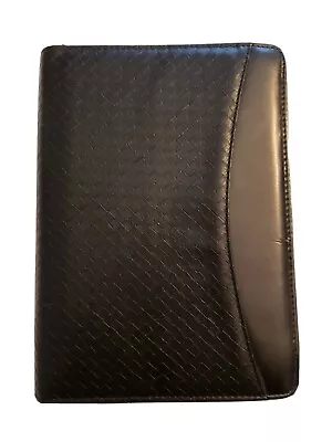 Day Timer Black Leather Zip Around Planner Organizer 7 Ring Binder 7.5x10.25  • $34.50