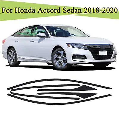 6x Chrome Delete Blackout Window Trims For Honda Accord 2018-2020 - Glossy Black • $16.88