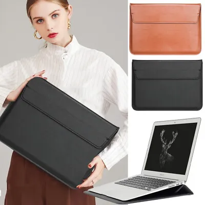 Universal Sleeve Leather Laptop Bag Stand Case Cover For 11 13 14 15 Inch Laptop • £8.96