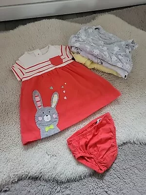Bundle 0-3 Months Baby Girl Dresses Mothercare George Etc Top Bunny • £2.99