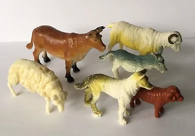 Fab Vintage Farm Farmyard Animal Plastic Toy Play Figure Lot - Made In China • £10