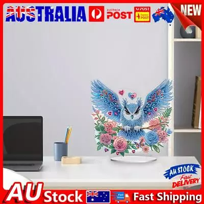 Acrylic Owl Diamond Painting Tabletop Ornament For Home Office Desktop Decor • $15.79