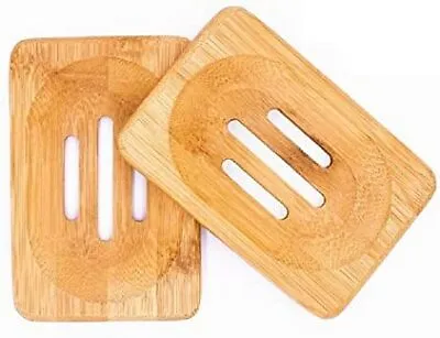 £5.17 • Buy Mutsitaz 2 Packs Natural Wooden Bamboo Soap Dish Storage Holder Handmade Soap H