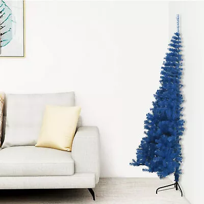 Artificial Half Christmas Tree With Stand Blue 120  PVC G1J2 • $68.78