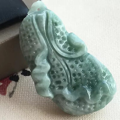 Certified Natural A Grade Jadeite Carving Cabbage Lucky Wealth Pendant 百财 0997 • $0.99