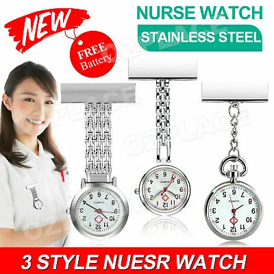 Vintage Silver Nurse Watch Metal Nursing Nurses Pendant Pocket Fob Brooch Quart • $6.85