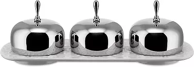 ALESSI Dressed 3 Section Jam Tray MW15 3 By Marcel Wanders Silver W/ White Tray • $287.20