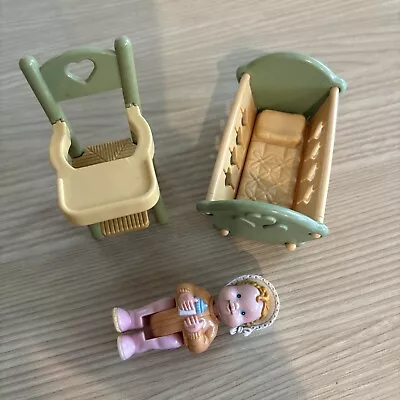 Vintage Fisher Price Loving Family Doll House  Baby And Nursery Furniture • $45