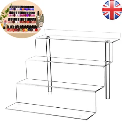 Transparent Acrylic Riser 4 Tier Removable Rack Display Shelf For Toys Figures • £11.99