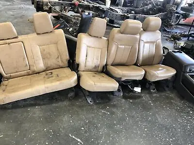 2011-2016 Ford F250 Lariat Tan Leather Front & Rear Seats W/console 11 12 13 14  • $1435.50