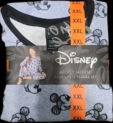 DISNEY MICKEY MOUSE Pajama Set Womens Size XXL 2 Piece Soft Cozy  Blue • $19.99