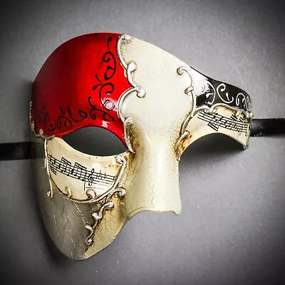 Red Silver Phantom Of The Opera Mask Venetian Musical Mardi Gras Masquerade Mask • $14.99