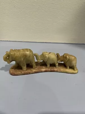 Chelsea Carved Marble Elephant Family Statue - Pre-Owned • $20.65