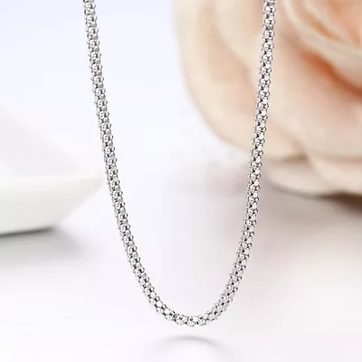 Solid .925 Sterling Silver 1.8mm Italian Popcorn Chain Necklace - All Sizes • $10.99