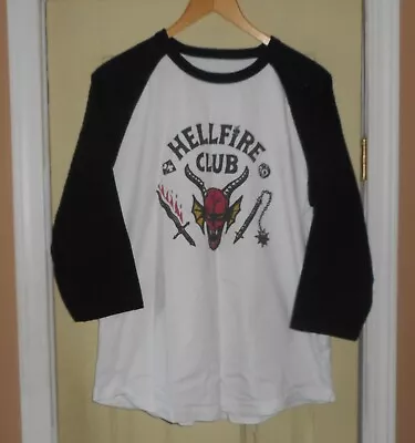 Stranger Things Hellfire Club Logo Adult Medium Baseball Shirt - Cotton • $12.49