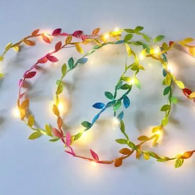 2-10M Ivy Leaves Garland LED String Fairy Lights Leaf Xmas Party Wedding Decor • £4.29