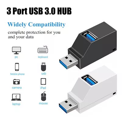 USB 3.0 Hub 3 Ports Mini Splitter High Speed Data Transfer PC Laptop Macbook+ • $2.52