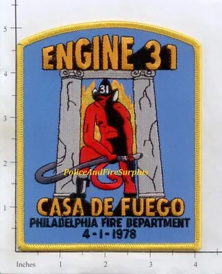 $3.85 • Buy Pennsylvania - Philadelphia Engine 31 PA Fire Dept Patch - Casa De Fuego