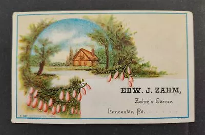 1880 Antique EDW J ZAHM Lancaster Pa JEWELER WATCHES CLOCK Victorian Trade Card  • $48.95