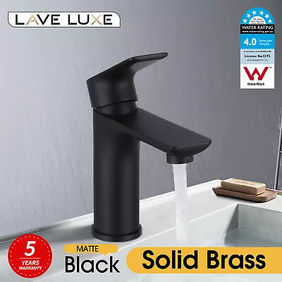 Black Basin Mixer Tap Bathroom Sink Vanity Counter Top Brass Flick Faucet WELS • $81