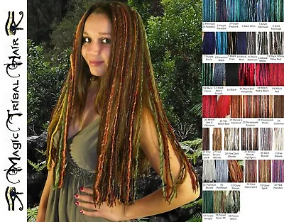 DREAD FALLS 5 Clip Ins DREADLOCKS EXTENSIONS 120 ! Boho Yarn Dreads MANY COLORS! • $99