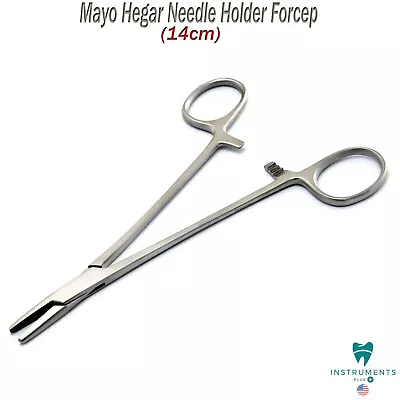 MAYO HEGAR NEEDLE HOLDER FORCEPS 14-cm DENTAL SURGICAL SUTURING INSTRUMENT CE • $5.96