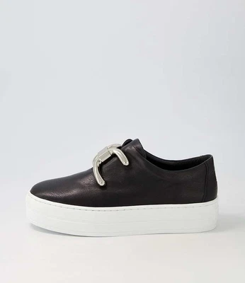 New Django & Juliette Shelina Black Patent Leather Sneakers Bs Womens Shoes • $129.95