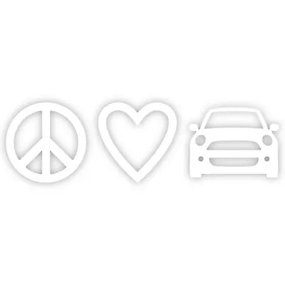 Peace Love Mini Cooper 12  Vinyl Decal Sticker Bumper Cars • $10.99