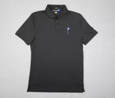 J Lindeberg Shirt Mens Large Black Regular Fit Performance Polo Bel Air Golf • $39.99