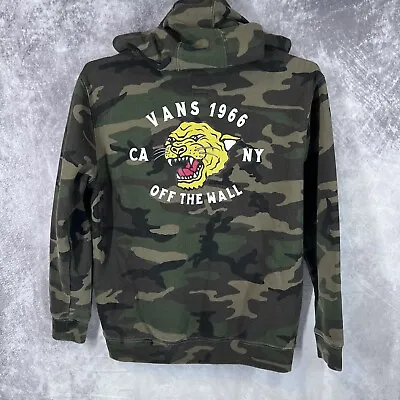 Vans Off The Wall Boys Large Camouflage Pullover Hoodie Sweater • £15.28