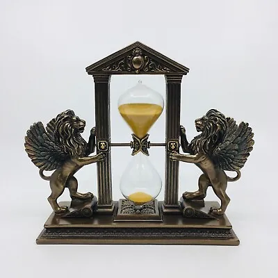 Winged Lions Bronze Gold Color Sand Timer Hourglass • $135