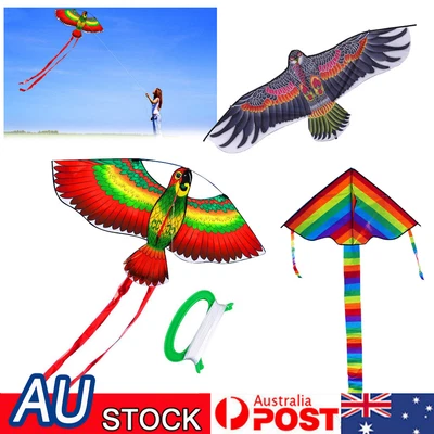 $10.44 • Buy Kite Colorful Flying Kite Line Outdoor Toy For Children Fun Sports Kids Gift