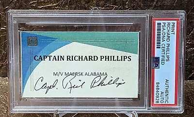 Captain Richard Phillips Autograph Maersk Alabama PSA/DNA Signed Business Card • $88