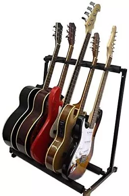 5 Guitar Stand Five Instrument Display Rack Folding Nice Quality • $27.58
