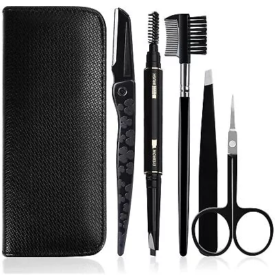 Eyebrow Grooming Set Eyebrow Trimming Kit Tweezers Scissors Razor Brush 5 Pcs UK • £4.99