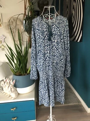 $25 • Buy Tigerlily Long Sleeve Boho Dress With Tassel Tie And Shirred Elastic Hip. Sz 12