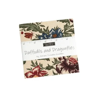 Daffodils & Dragonflies Charm Pack Moda 100% Cotton 42 X 5  Squares • £16.50