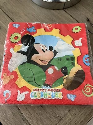 Disney 20 X Mickey Mouse Clubhouse Party Paper Napkins - New Unopened • $2.47