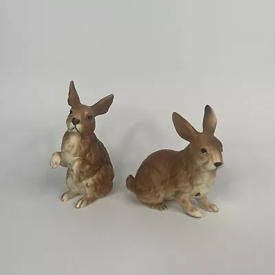 Lot 2 Vintage Lefton Bunny Rabbit Figurine Brown Japan Easter Porcelain • $24.99