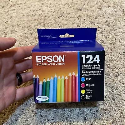 Epson 124 Ink Cartridges 4PK NEW EXP 8/2017 Black Cyan Magenta Yellow • $22.46