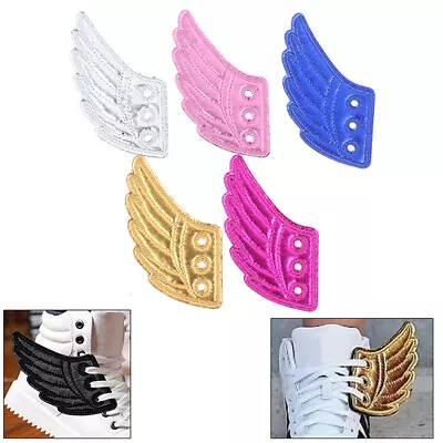 Kids Foils Shoes Sneaker Angel Wing Girls Boys Clothing Decor DIY Accessories-ca • $2.04