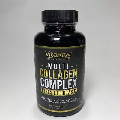 Vita Raw Multi Collagen Complex Type I II III V X  90 Caps EXP 3/25 • $29.95