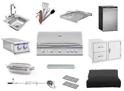 $5805 • Buy Summerset Grill Package 40  Grill, Double Side Burner, Mini Fridge, Sink & More!