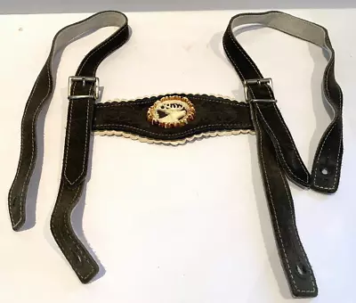£6.99 • Buy Vintage Child Leather German Bavarian Oktoberfest Lederhosen Suspenders