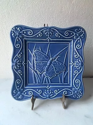 Charels Sadek Import Company J .Willfred Butterfly Square Plates Portugal Blue 2 • $42