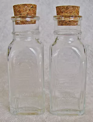 RETROPAK Pressed Glass Cork Stoppers 4 Oz HONEY JARS (PAIR) • $13.50