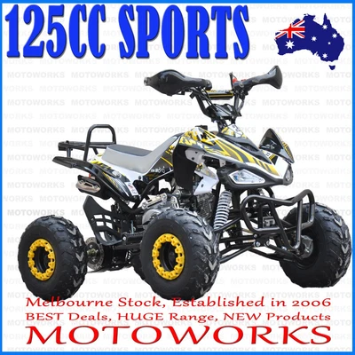 $1049 • Buy 125CC SPORTS SEMI AUTO ATV QUAD Dirt Bike Gokart 4 Wheeler Buggy Kids Yellow