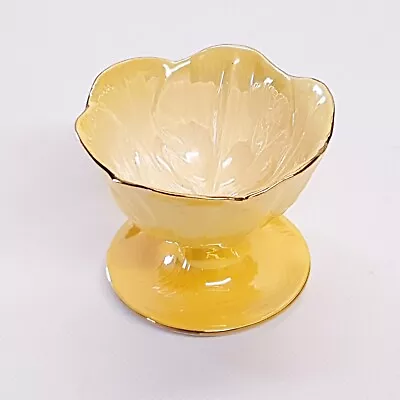 £19.99 • Buy Maling Lustre Ware Yellow Sundae Bowl Footed ~ Cabbage / Flower Pattern 1949~63